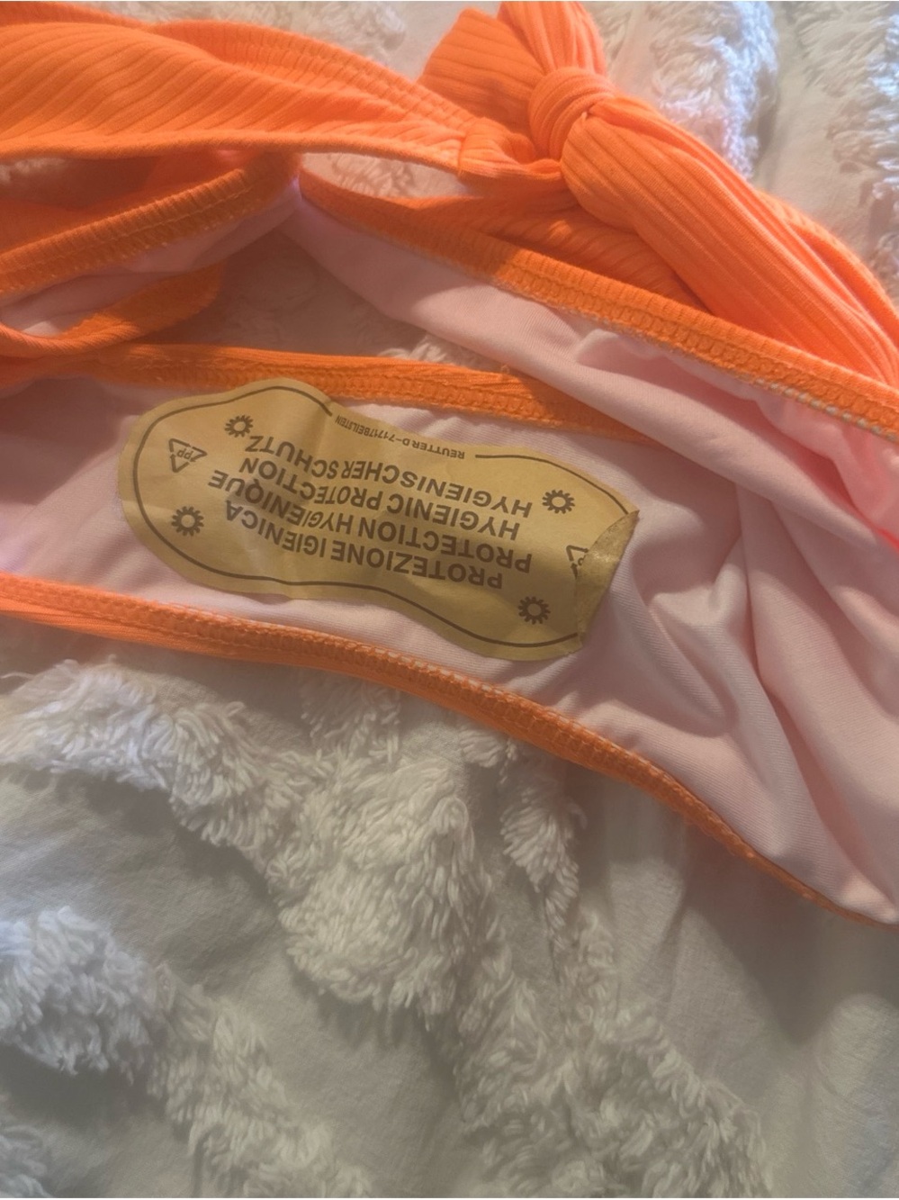 Bright Orange Ribbed Bikini Bottom - Picture 3 of 3